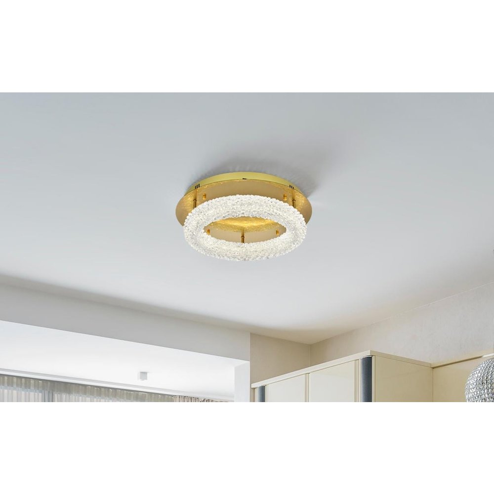 Bowen 18 inch Adjustable LED Flush Mount in Satin Gold