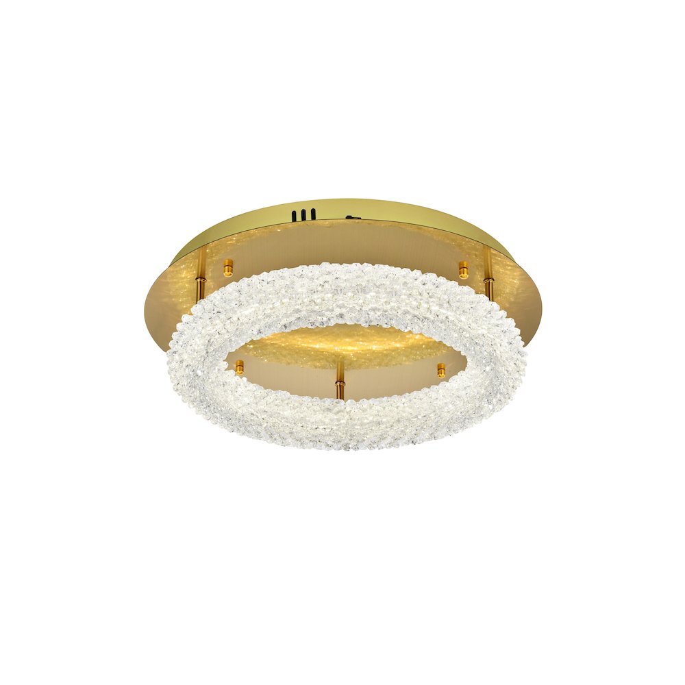 Bowen 18 inch Adjustable LED Flush Mount in Satin Gold