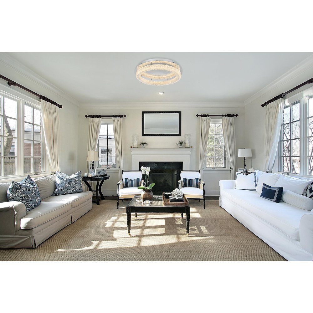 Bowen 26 inch Adjustable LED Flush Mount in Chrome