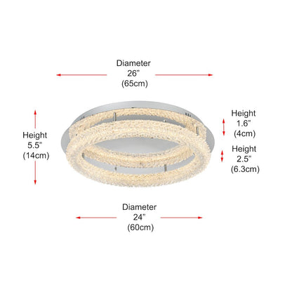 Bowen 26 inch Adjustable LED Flush Mount in Chrome