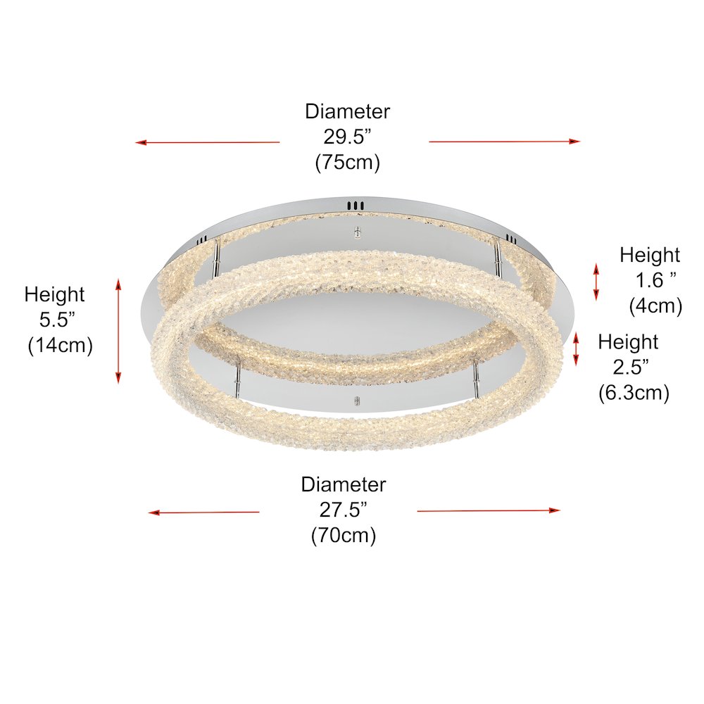 Bowen 29.5 inch LED Flush Mount in Chrome