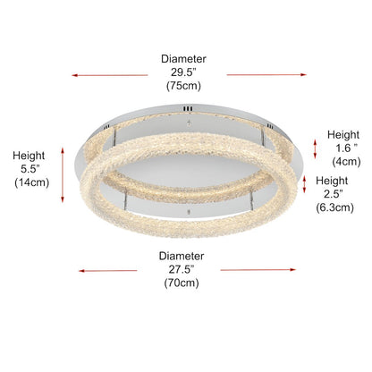 Bowen 29.5 inch LED Flush Mount in Chrome