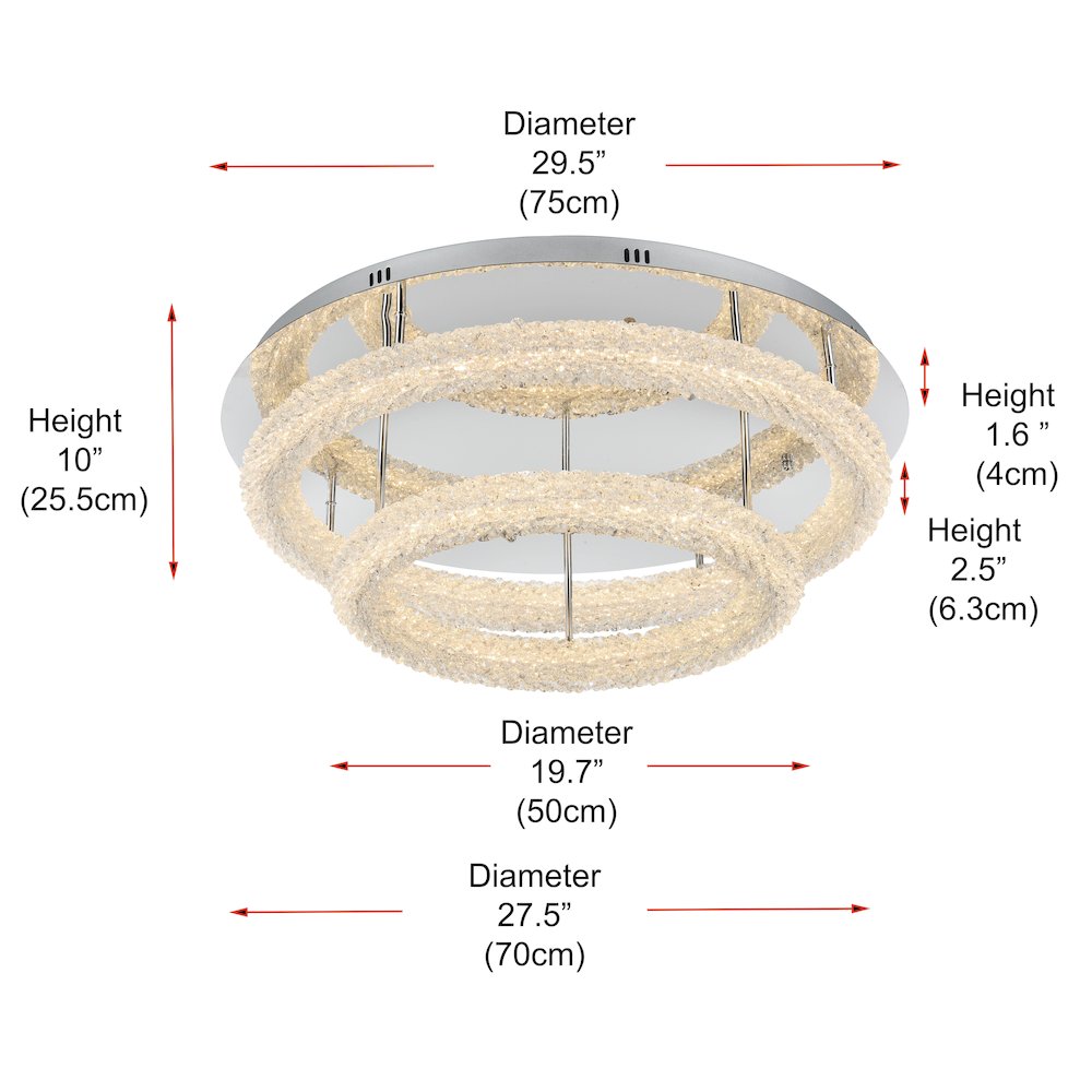 Bowen 29.5 inch LED Flush Mount in Chrome