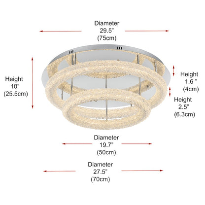 Bowen 29.5 inch LED Flush Mount in Chrome