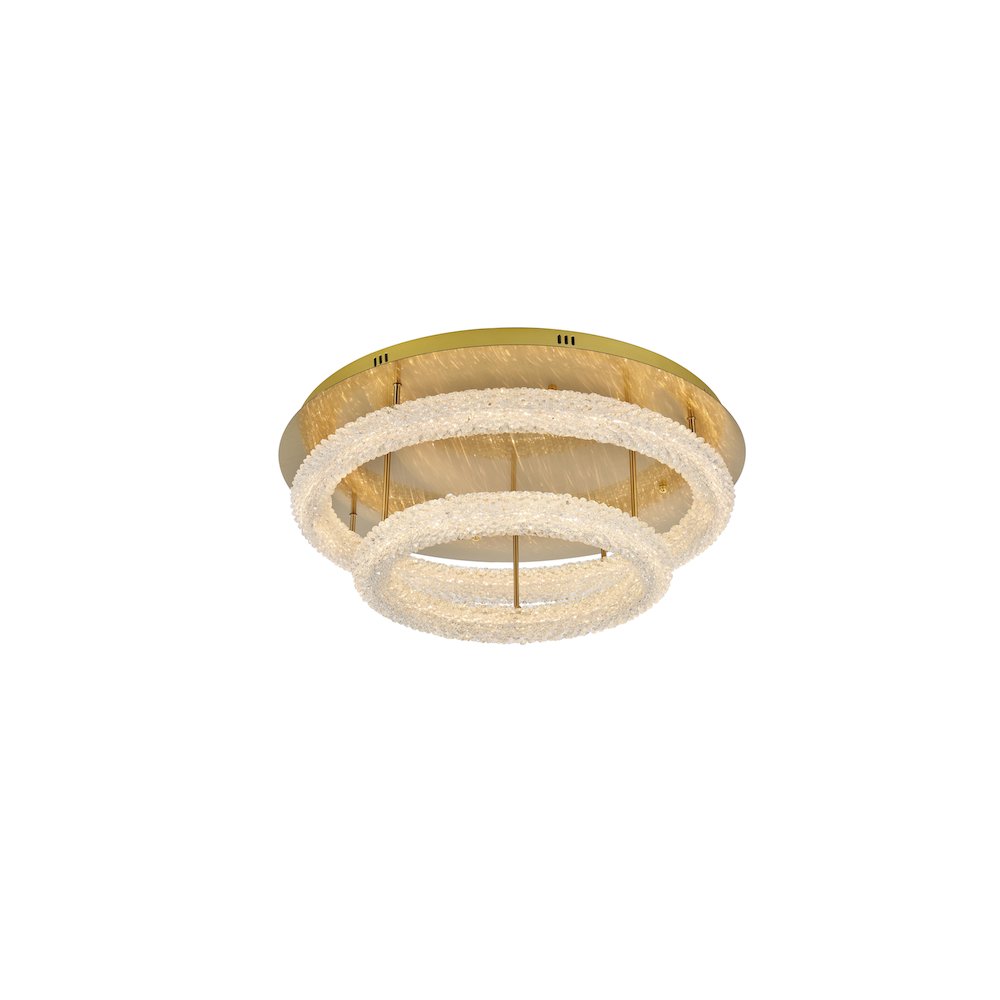 Bowen 29.5 inch LED Flush Mount in Satin Gold