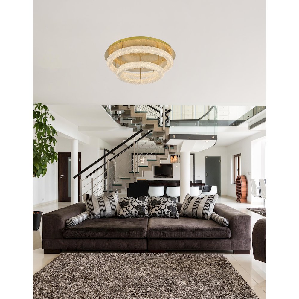 Bowen 29.5 inch LED Flush Mount in Satin Gold