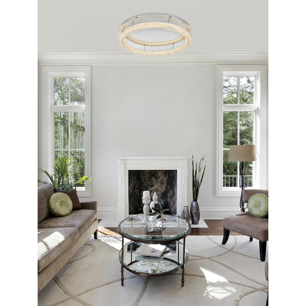 Bowen 33.5 inch LED Flush Mount in Chrome