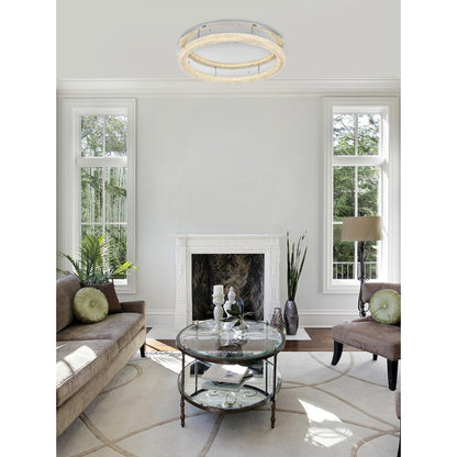 Bowen 33.5 inch LED Flush Mount in Chrome
