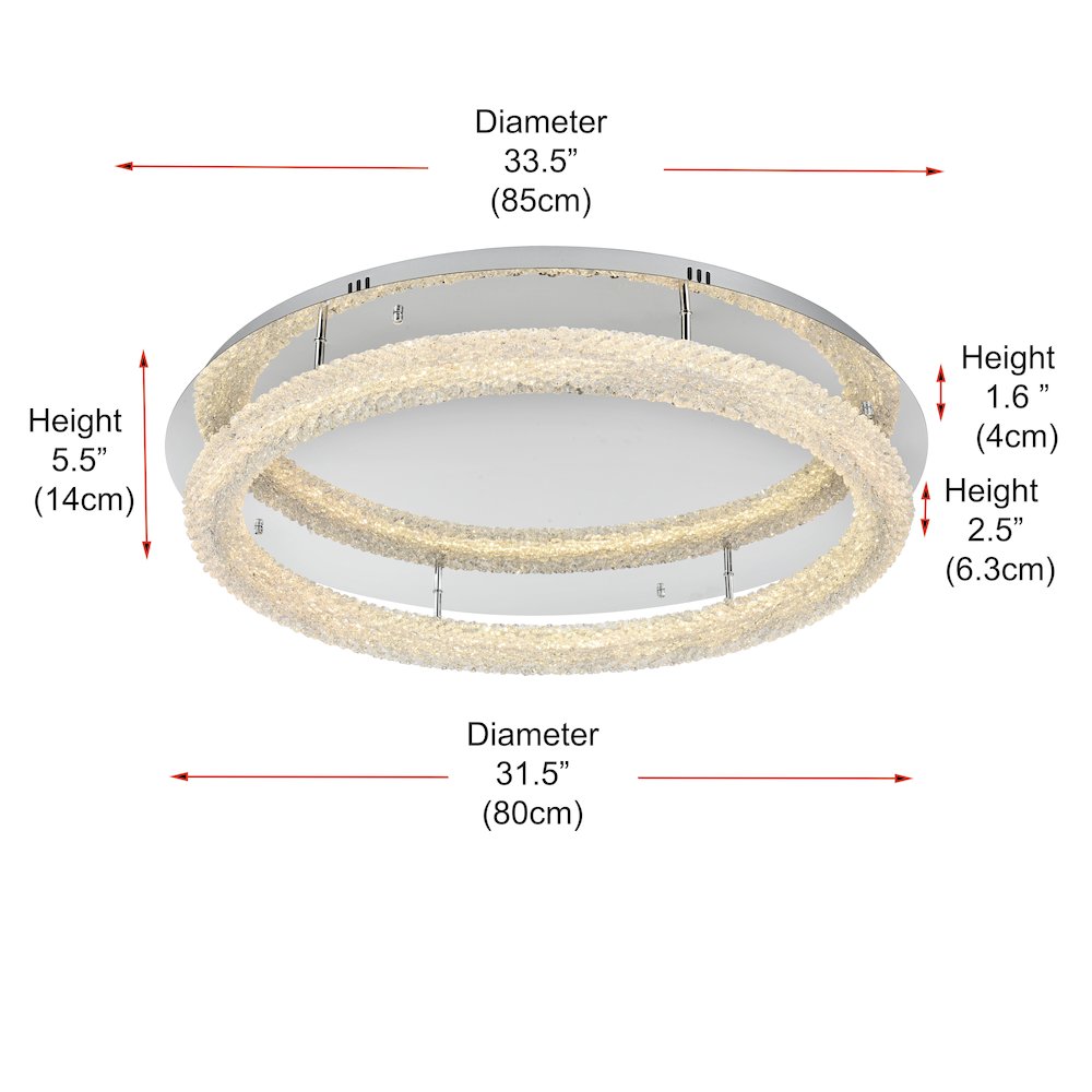 Bowen 33.5 inch LED Flush Mount in Chrome