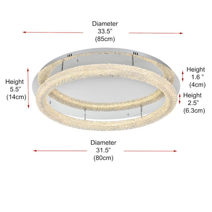 Bowen 33.5 inch LED Flush Mount in Chrome