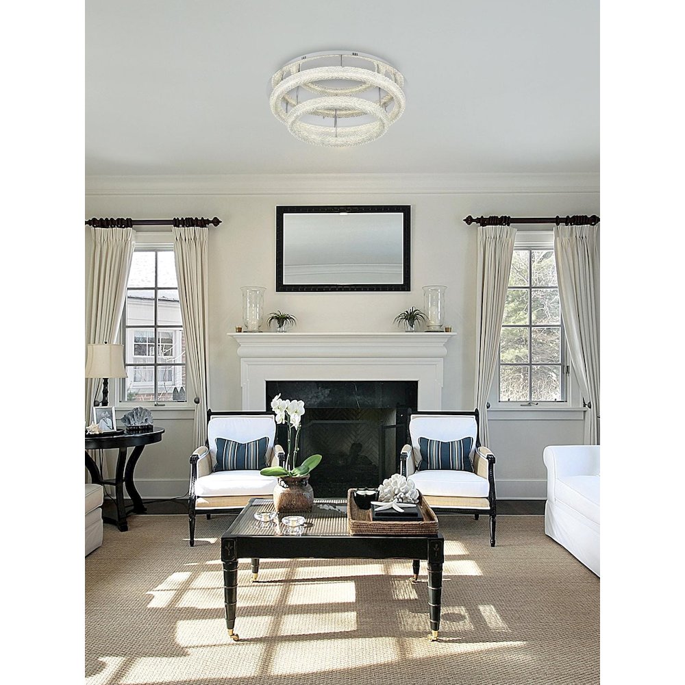 Bowen 33.5 inch LED Flush Mount in Chrome
