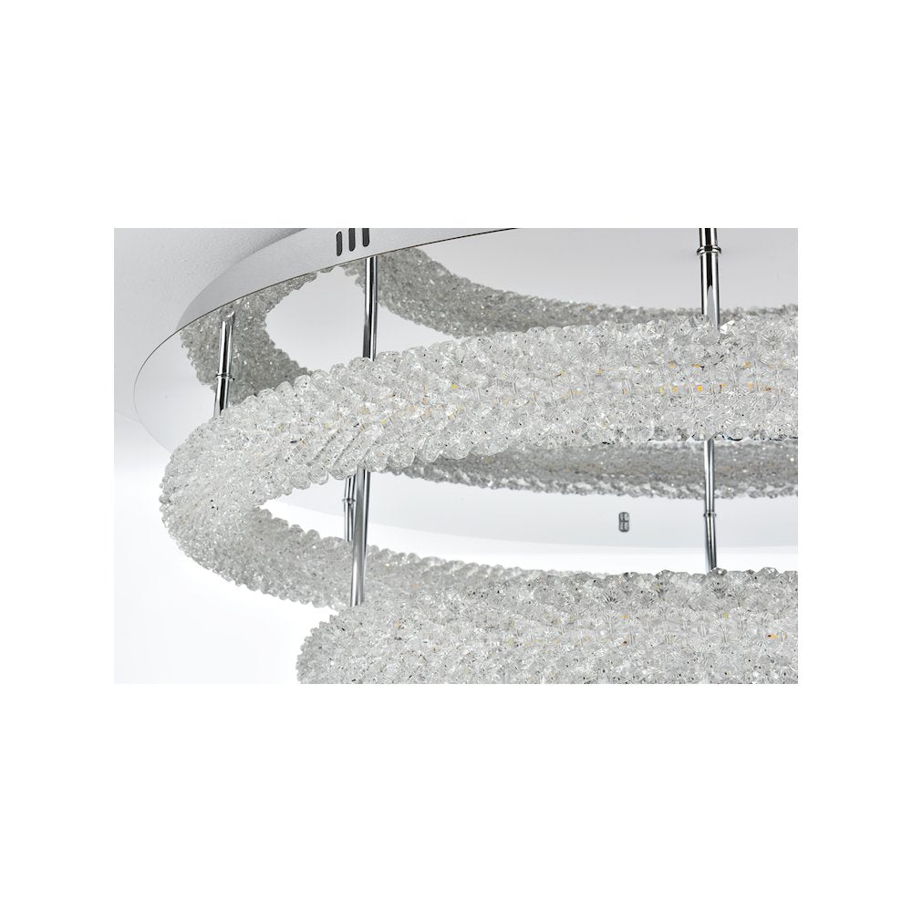 Bowen 33.5 inch LED Flush Mount in Chrome