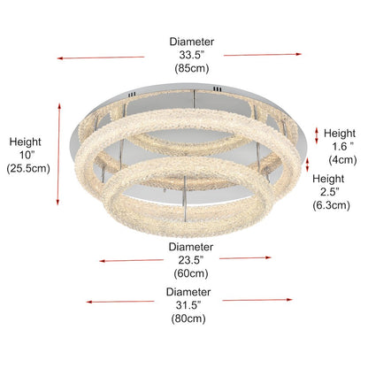 Bowen 33.5 inch LED Flush Mount in Chrome