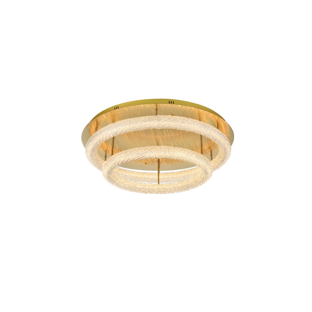 Bowen 33.5 inch LED Flush Mount in Satin Gold