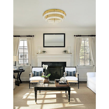 Bowen 33.5 inch LED Flush Mount in Satin Gold