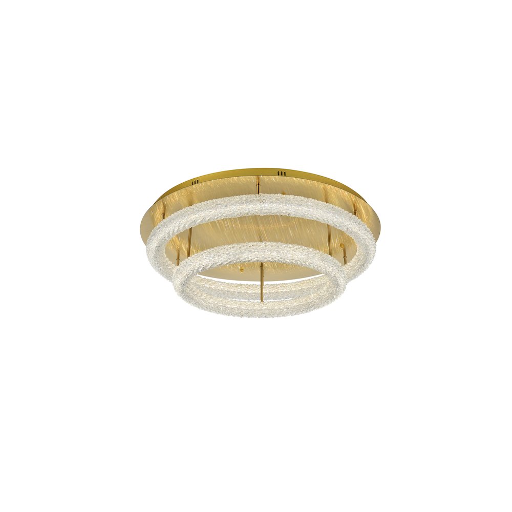 Bowen 33.5 inch LED Flush Mount in Satin Gold