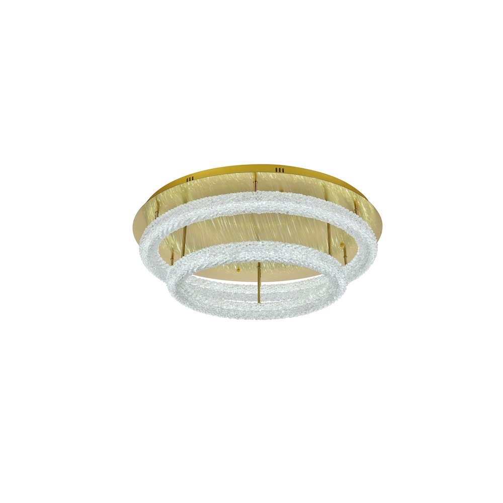 Bowen 33.5 inch LED Flush Mount in Satin Gold