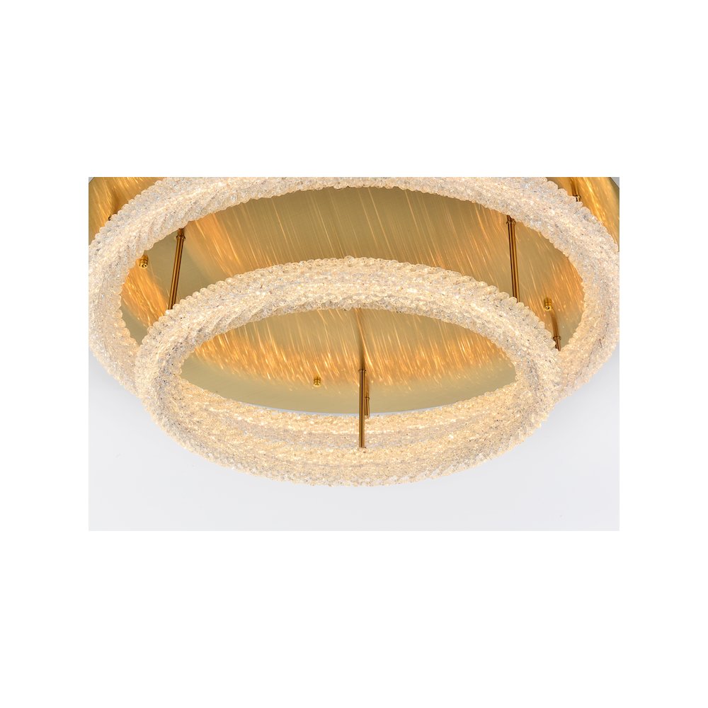 Bowen 33.5 inch LED Flush Mount in Satin Gold