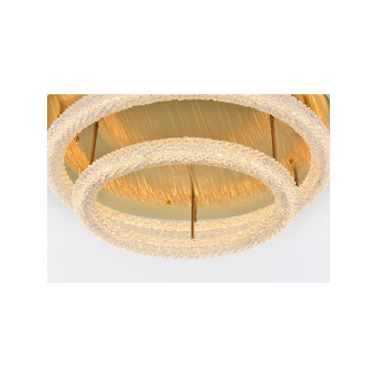 Bowen 33.5 inch LED Flush Mount in Satin Gold