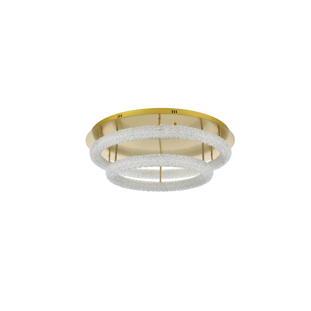 Bowen 33.5 inch LED Flush Mount in Satin Gold