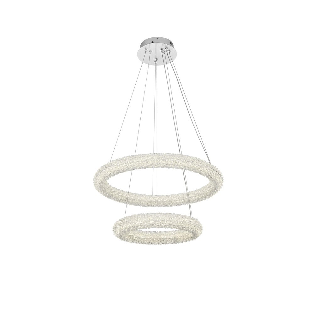 Bowen 24 inch Adjustable LED Chandelier in Chrome