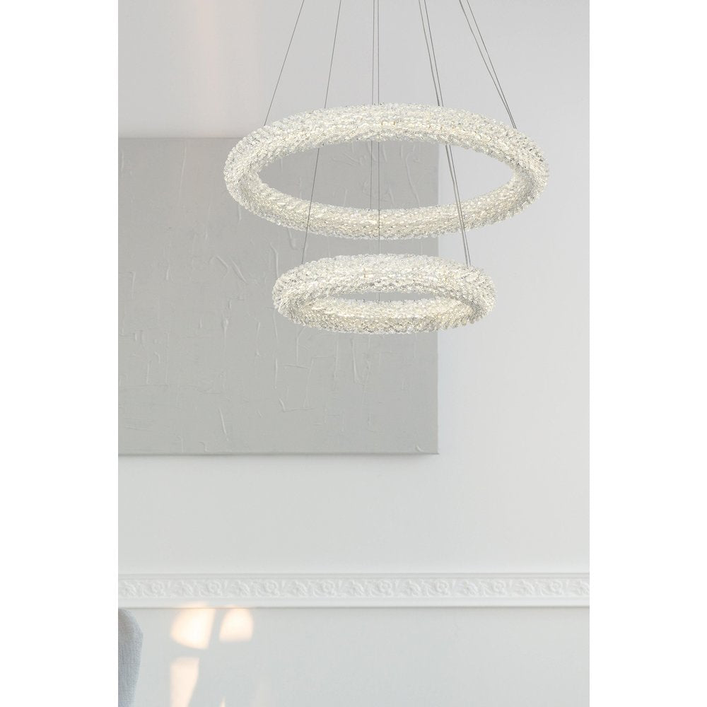 Bowen 24 inch Adjustable LED Chandelier in Chrome