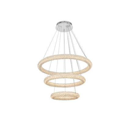 Bowen 32 inch Adjustable LED Chandelier in Chrome
