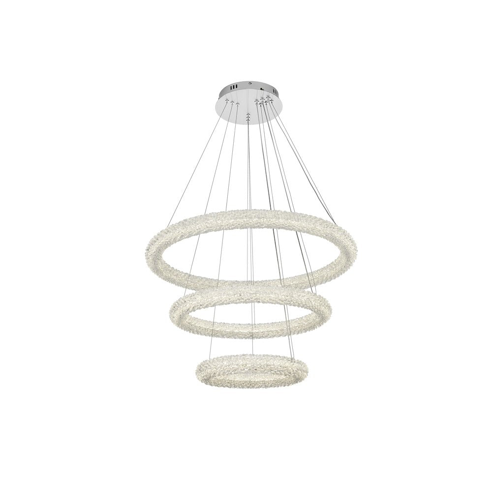 Bowen 32 inch Adjustable LED Chandelier in Chrome