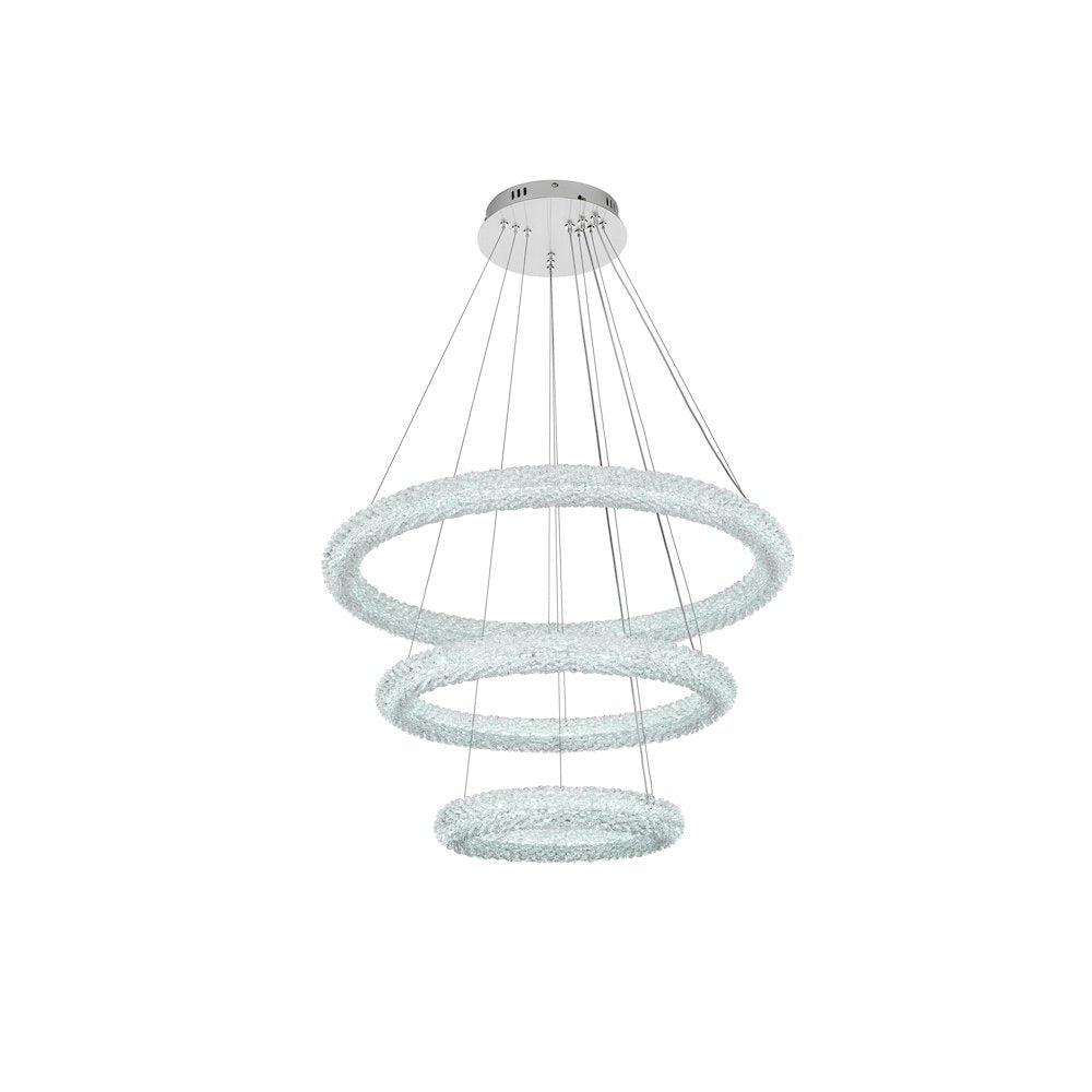Bowen 32 inch Adjustable LED Chandelier in Chrome