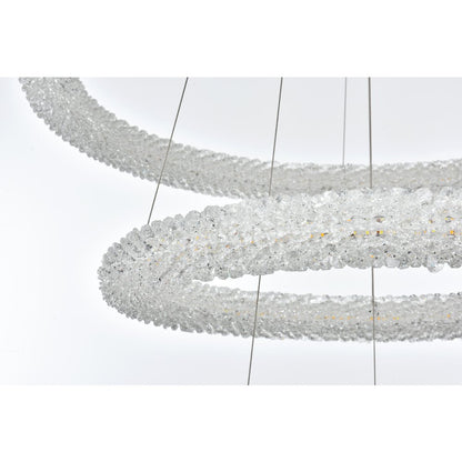 Bowen 32 inch Adjustable LED Chandelier in Chrome