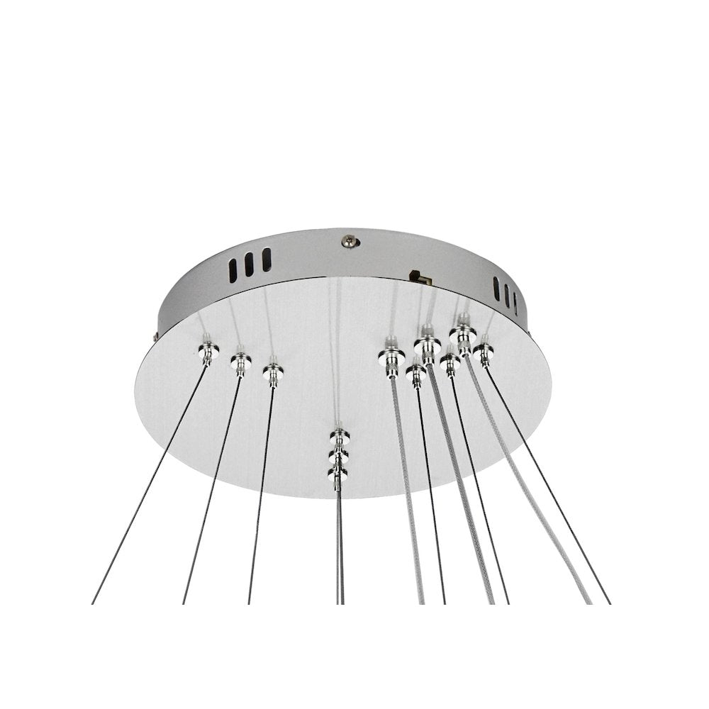 Bowen 32 inch Adjustable LED Chandelier in Chrome