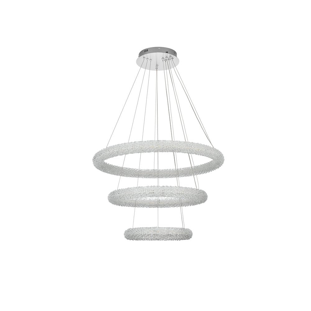 Bowen 32 inch Adjustable LED Chandelier in Chrome