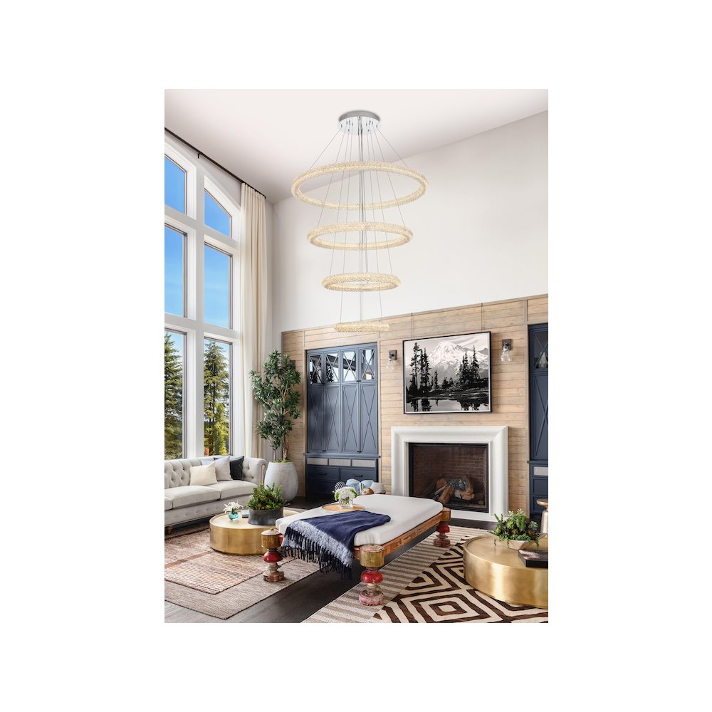 Bowen 42 inch LED chandelier in chrome