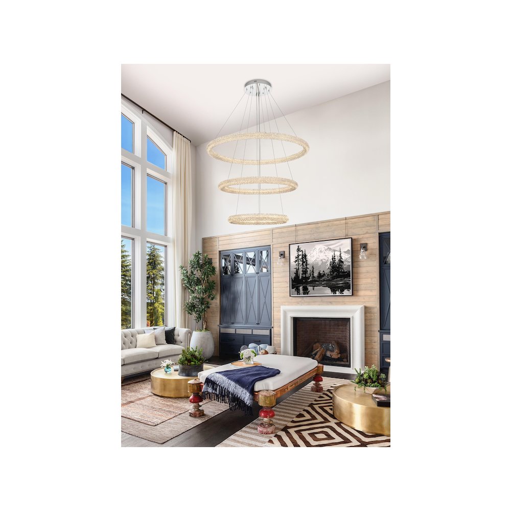 Bowen 42 inch LED chandelier in chrome