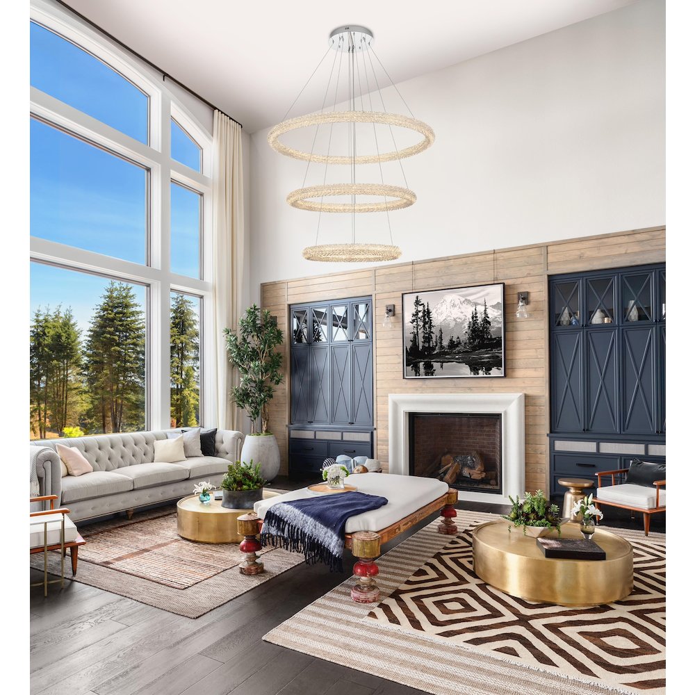 Bowen 42 inch LED chandelier in chrome