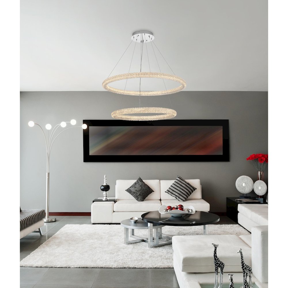Bowen 42 inch LED chandelier in chrome