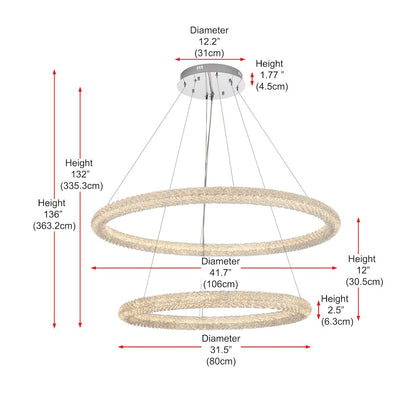 Bowen 42 inch LED chandelier in chrome