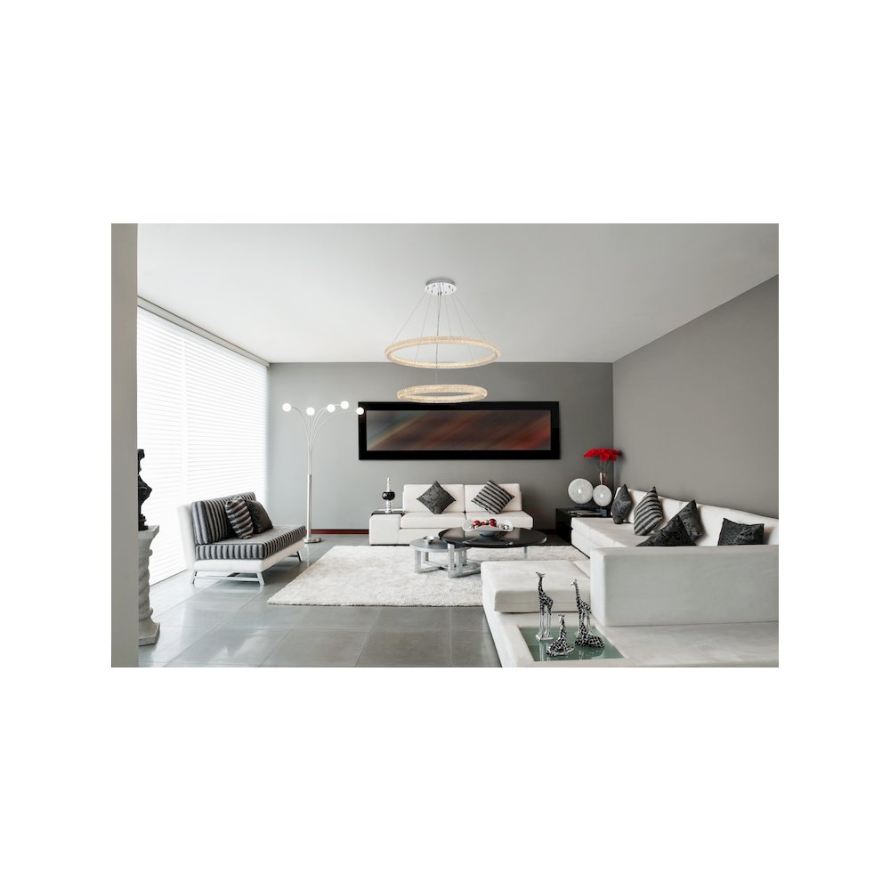 Bowen 42 inch LED chandelier in chrome