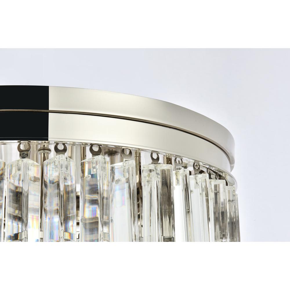 Sydney 9 light polished nickel Flush Mount Clear Royal Cut Crystal