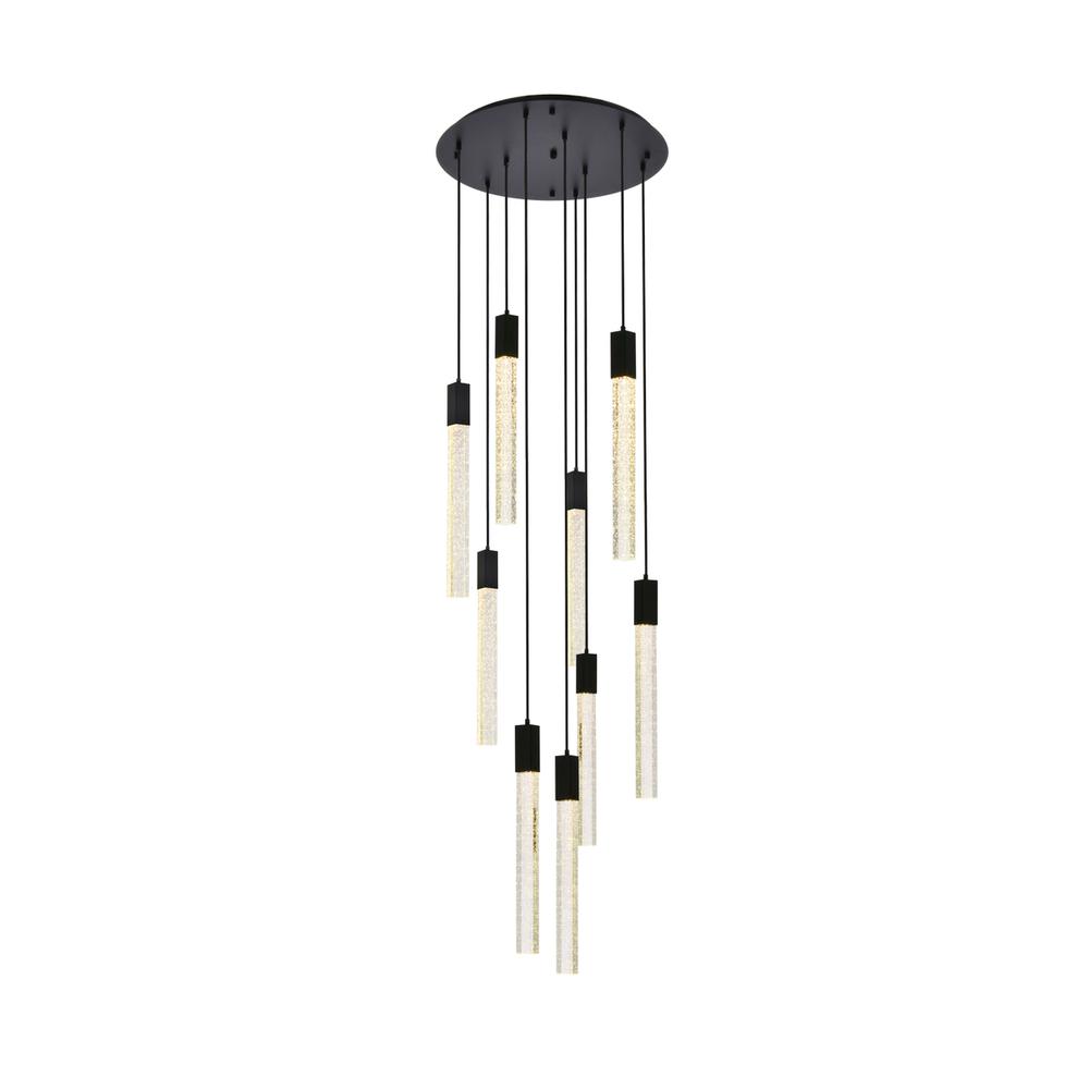 Weston 9 lights pendant in black