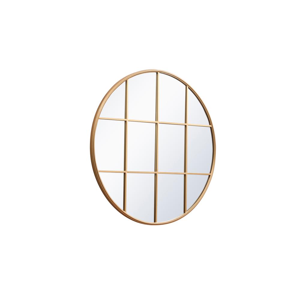 Metal windowpane mirror 42 inch x 42 inch in Brass
