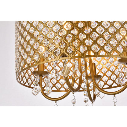 Elise 17 inch flush mount in brass
