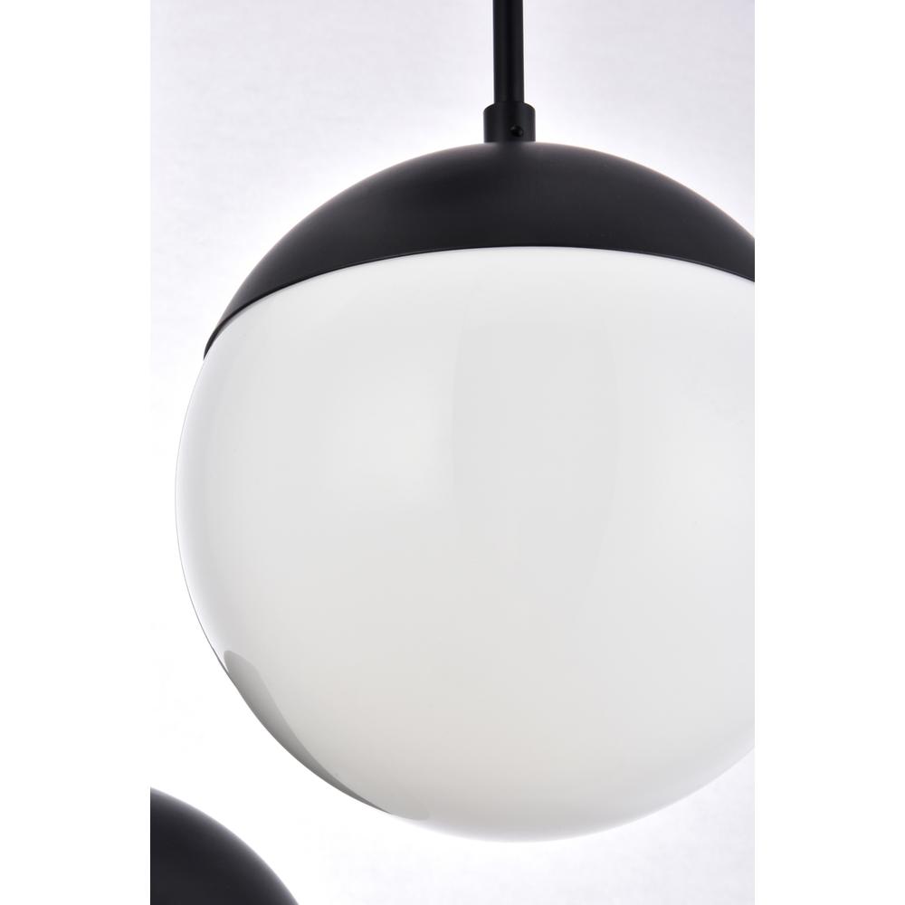 Eclipse 3 Lights Black Pendant With Frosted White Glass