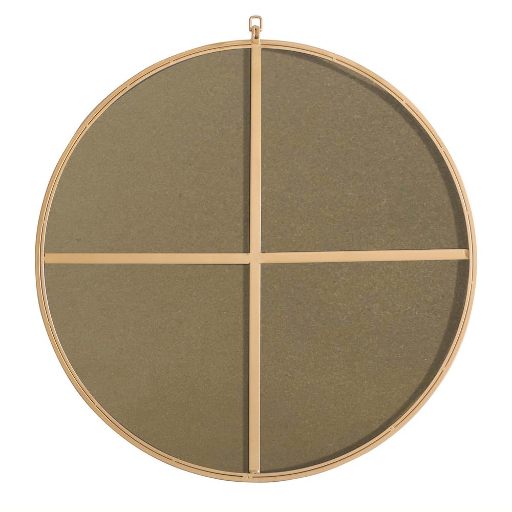 Metal frame Round Mirror with decorative hook 32 inch Brass finish