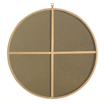 Metal frame Round Mirror with decorative hook 32 inch Brass finish