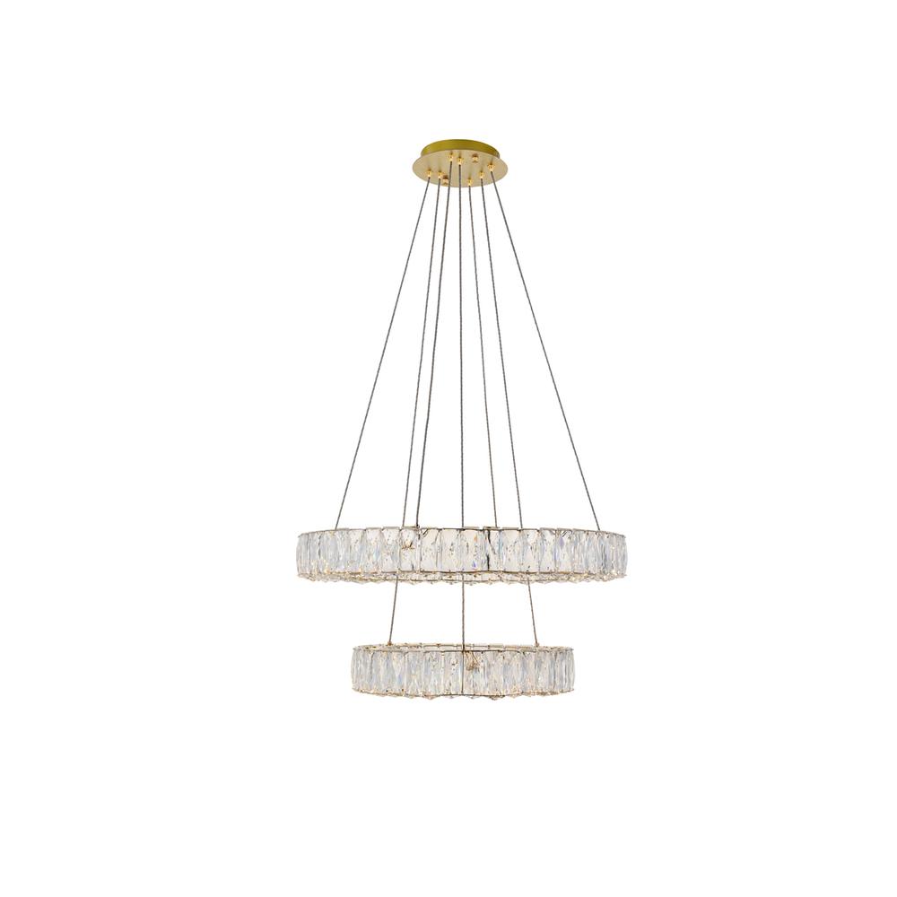 Monroe Integrated LED chip light gold Chandelier Clear Royal Cut Crystal