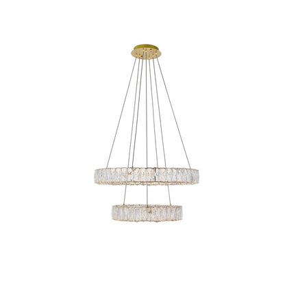 Monroe Integrated LED chip light gold Chandelier Clear Royal Cut Crystal