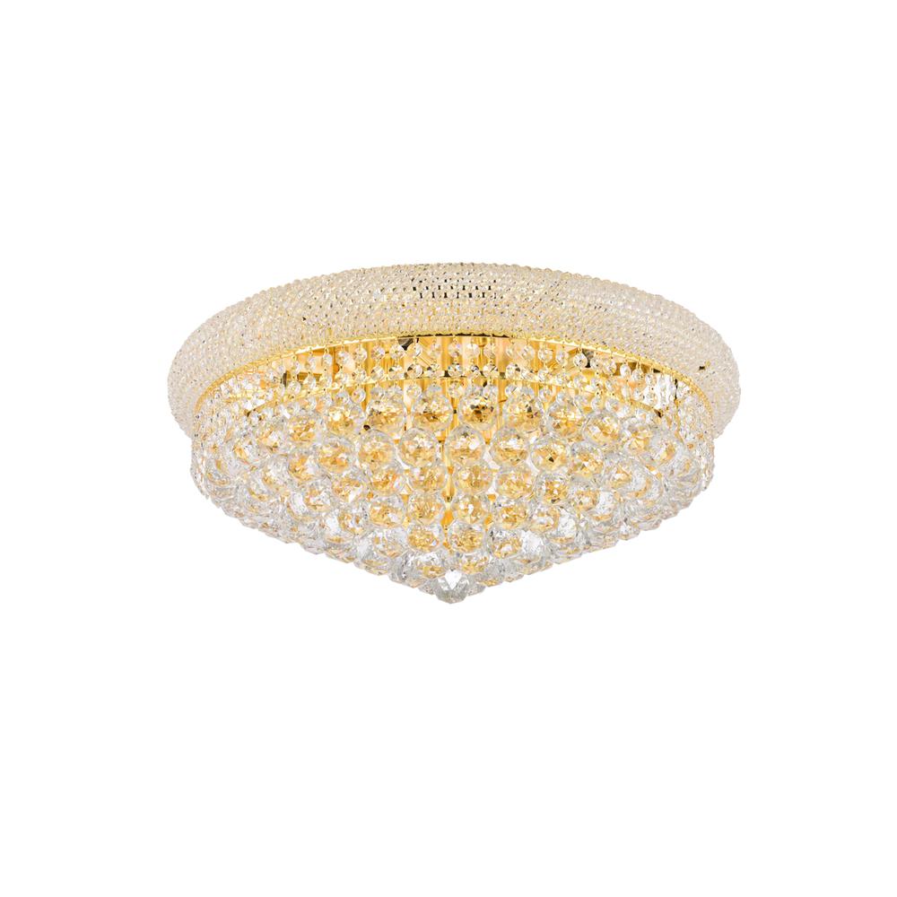 Primo 12 light Gold Flush Mount Clear Royal Cut Crystal