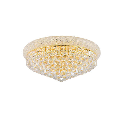 Primo 12 light Gold Flush Mount Clear Royal Cut Crystal