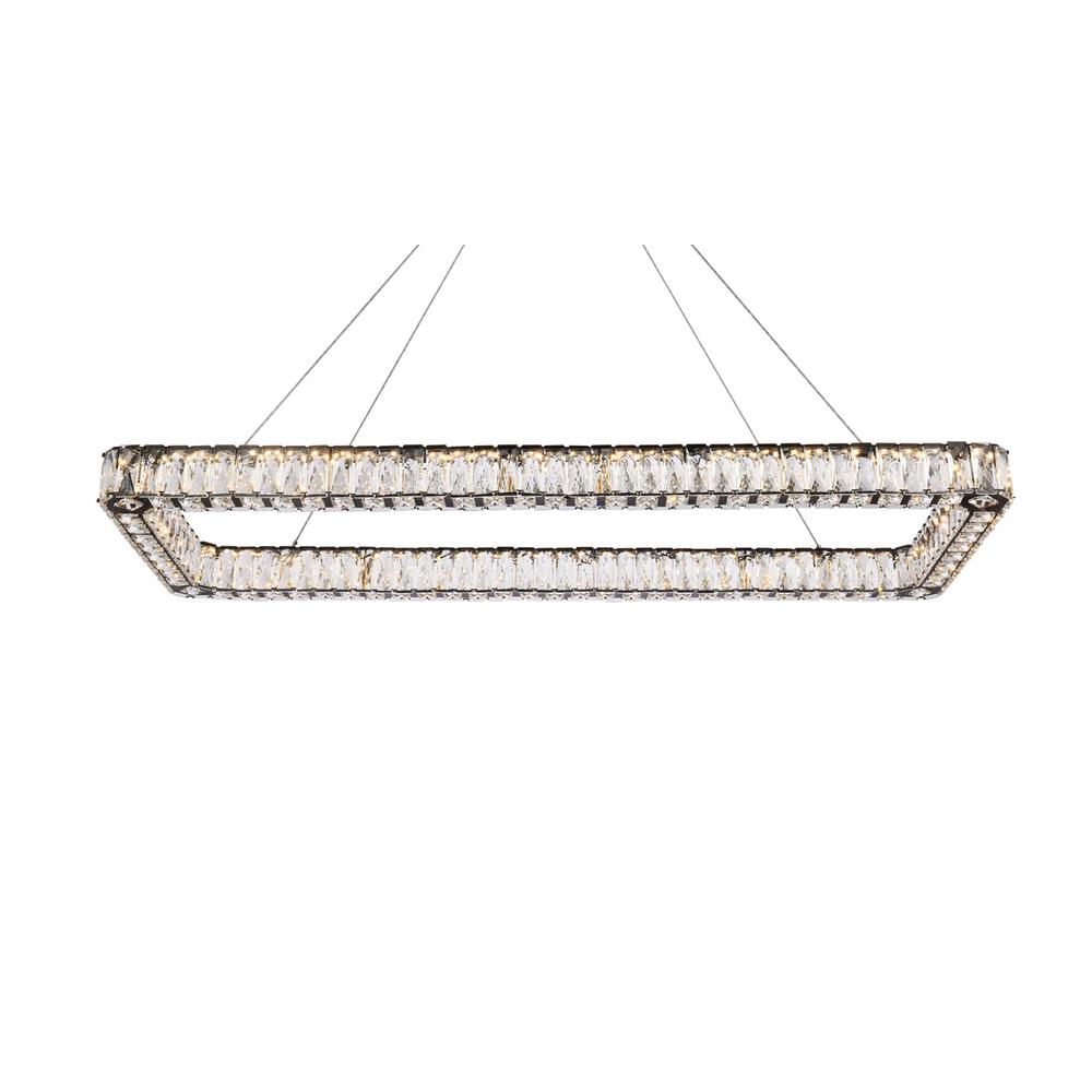 Monroe 50 inch LED Single rectangle pendant in black